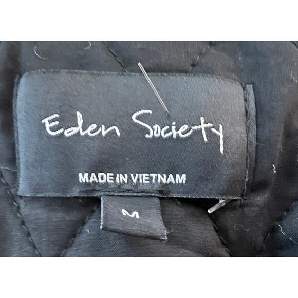 Eden Society Sherpa Faux Fur Sleeves & Hooded Jacket Black Womens Medium - Picture 3 of 12